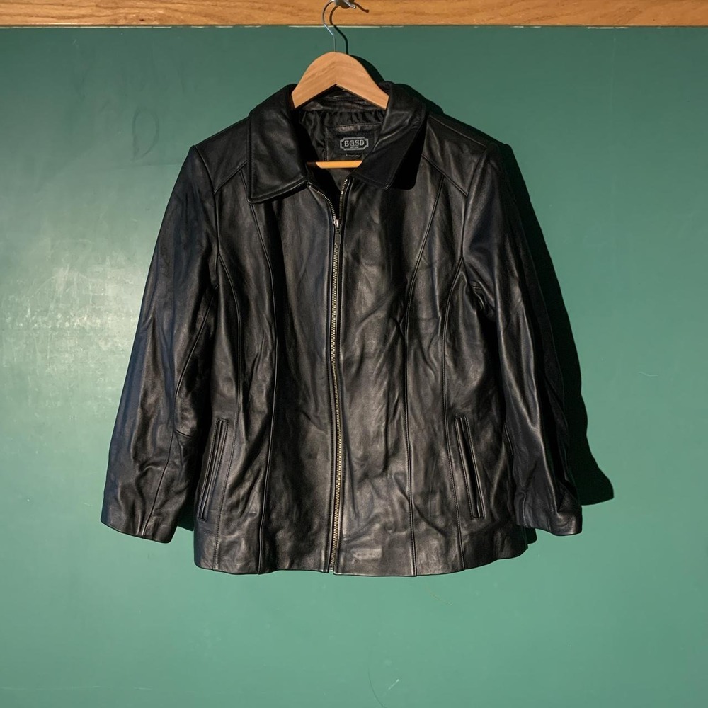 BGSD Black Lambskin Leather Jacket Womens Medium Grunge Edgy Biker Style